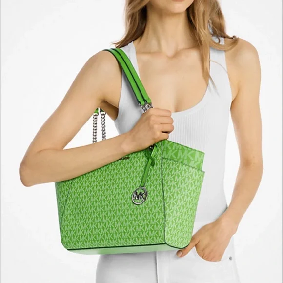 Michael Kors Jet Set Large Signature Logo Shoulder Bag - Picture 3 of 14